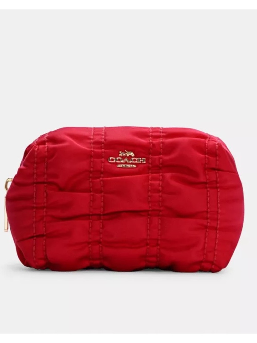 COACH Small Boxy Cosmetic Case w/Ruching Detail, in Red. NWOT - Picture 14 of 14
